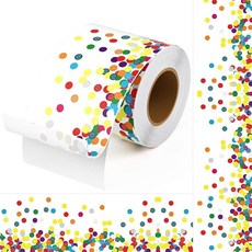 2 19.8m(65피트) 게시판 테두리 자체 접착 - 벗겨서 붙이는 수채화 스플래시 교실 장식 트림 롤 게시판 파티 사무실 및 홈 데코용, 다채로운 물방울 무늬