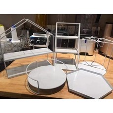 歐式甜品臺擺件展示架 蛋糕托盤 創意下午茶點心架 婚禮擺臺裝飾套裝, 1個, 5件套白色-9, 白色