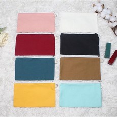 10P 커스텀 컬러 캔버스 필통 무지 지퍼 파우치