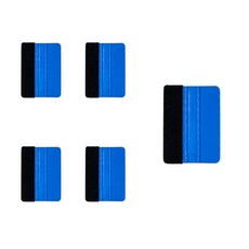 WEAXIO 5피스 플라스틱 펠트 엣지 스퀴지 10.2cm(4인치) - 블랙 펠트 엣지가 있는 자동차 비닐 랩 데칼 어플리케이터 도구 - 틴트 스티커 그래픽을 위한 기포 방, 5pcs