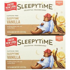 Celestial Seasonings Sleepytime 바닐라 티백 20개 (2팩) 193646, 29g, 29g