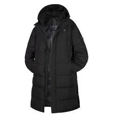 下擺開叉情侶款國潮保暖羽絨服 中國風帽戶外長版運動羽絨大衣