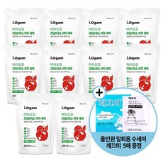 아이오감 1종 젖병&주방세제 액상형 리필 500ml 10개 + 깨끄미 일회용 수세미 5매, 1세트, 5L
