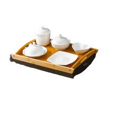月子餐具套裝 產後專用餐盤碗組 精緻設計, 白 - 木質託盤X套裝 - 特惠款 木託盤, 1個, 如圖所示