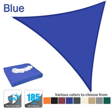삼각형 차양막 자외선 야외 파티오 수영장 해변 뒷마당 정원용 고정 키트 포함, 04 250x250x250CM, 03 Blue