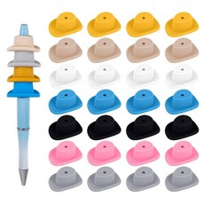 Framendino 28팩 카우보이 모자 비즈 미니 웨스턴 모자 비즈 참 실리콘 캡 카우걸 펜던트 펜 DIY 공예 주얼리 키체인 제작용, Framendino, 28팩 카우보이 모자 비즈 미니