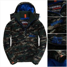 Superdry 極度乾燥 迷彩 風衣 長袖 帽T 防風 防潑水, 迷彩X藍字,M, 1個