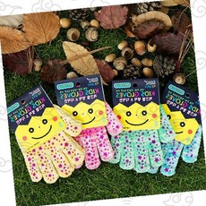 아동용 미끄럼방지 체험활동 장갑 별무늬 패턴 야외놀이 안전장갑, 11~13세(고학년)