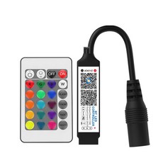 블루투스 앱 RGB 컨트롤러 24 키 IR 리모컨 5V 12V 24V 5050 2835 COB LED 스트립 라이트 음악 사운드 전화 제어, 1개