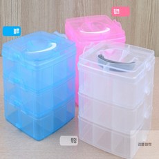 김영마켓 3단 멀티박스 소형 수납서랍, 투명