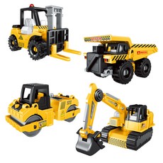 4D 중장비 밀리터리 프라모델 만들기 4종, 1세트