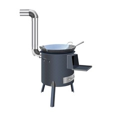 드럼통 소각로 화목 그릴 35cm 1 장작 화덕 난로 화로 숯불 캠핑 레트로 파티, 두꺼운 35cm 냄비+링+뚜껑