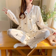 임산부 산후조리원 수유복 상하의 세트면 가디건 수유복홈웨어 수유상의긴팔