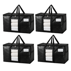 쏙쏙홈 대용량 이불 수납 정리 이사 가방, 4개, 블랙