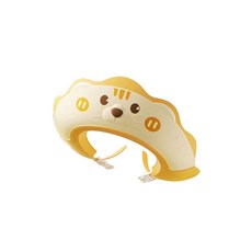 可愛小獅造型寶寶洗髮帽，加寬帽簷護眼，柔軟舒適可調節，兒童洗頭神器, 檸檬黃 洗髮帽, 1個