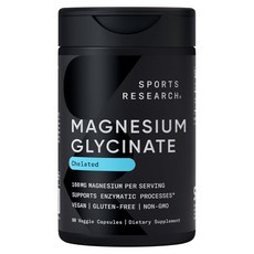SPORTS RESEARCH 甘胺酸鎂複合物 160mg 素食膠囊, 90顆, 1個