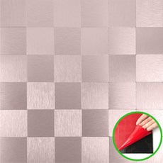 셀프 DIY 접착식 메탈 타일 (붙이는 스티커 현관 주방 벽), 12.YM-557핑크