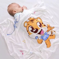 여름용 대나무 섬유 담요 아기이불 유아이불 아기낮잠이불, 1개, 작은호랑이 대나무섬유 여름 담요