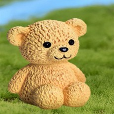 현아쇼 현아쇼 테라리움 다육이 화분 장식용 귀여운 미니어처 곰돌이 대량 화분픽, 옐로우 대