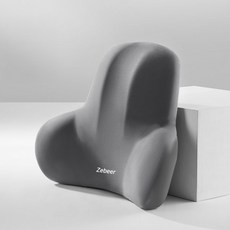 Zebeer 허리쿠션 의자허리쿠션 사무실 차량용 쿠션, 그레이