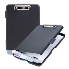 애드박스 멀티 클립보드 파일 A4 수납 필기도구 보관함 케이스, 1개, 블랙