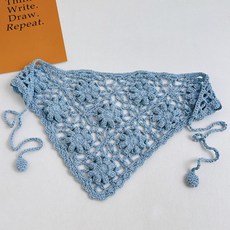 여성 니트 삼각 머리 스카프 보헤미안 스타일 레이스 플라워 코바늘 삼각 스카프 여성용 봄 여름 LT