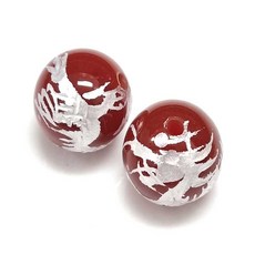 Bead 팔찌원석 10mm 금룡 은룡 금호 금봉황 금거북 팬던트 한팩 2알 원석선택, 10mm 은룡 자마노 (2알)