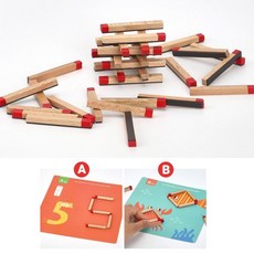 3세 유아교구 자석성냥개비 창의력놀이학습 수업교재, 창의력성냥개비+워크북SET