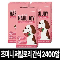 펫생각 하루조이 미니말랑 저칼로리 딸기 노즈워크 강아지 간식 다이어트 칭찬 보상 교육 훈련용 대용량 간식, 달콤 딸기, 200g, 3개