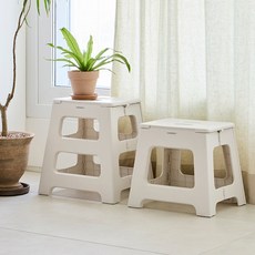 한샘 NEW 핸디 원터치 폴딩 스툴 사다리 발판 간이 의자 접이식, 1개, 핸디 원터치 폴딩스툴 차콜 L