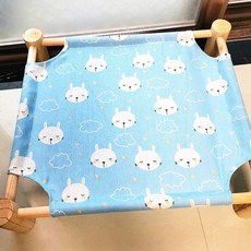 강아지고양이 방석 쿠션 원목 침대(토끼 블루)jsj8+9LWM