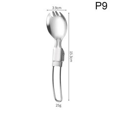 접이식 숟가락 포크 나이프 여행용 캠핑 하이킹 식기, 1개, 5. 9