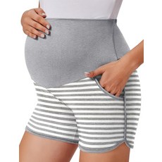 에쿠아르 임산부 반바지 오버 더 벨리 임신 라운지 여름 운동 파자마 수면 주머니 포함