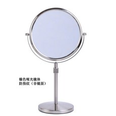 新品 歐式升降可調節高低臺式桌面化妝鏡雙面鏡放大鏡子伸縮美容鏡 副廠商品, 安黛鎳, 7英寸雙面正常, 伸縮