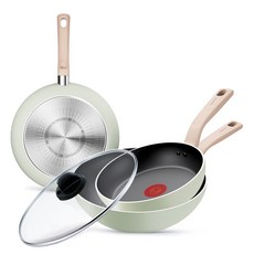 테팔 인덕션 민트 세이지 4종(팬24+28+웍28+유리뚜껑28), 1세트, 팬24+28+웍28+유리뚜껑28