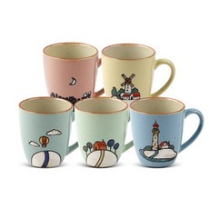 폴마르켄 노덴 핸드페인팅 머그 5종 세트 400ml, 혼합색상, 1세트