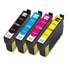 훼이머스잉크 엡손 T138 T1381-4 (세트판매) 호환잉크 TX230/TX235/TX420W/TX430W/TX435W/TX325F/T138170, 4개세트(검정+파랑+빨강+노랑), 1세트