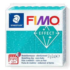 STAEDTLER 8010-91 Fimo 이펙트 오븐 경화 폴리머 모델링 클레이 - 메탈릭 스틸 그레이 (57g), 갤럭시 터키석