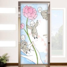 아트박스/꾸밈 bc595-귀여운동자승들_현관문시트지, 단품