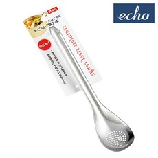 일본 에코 스텐 구멍 스푼 (0121-140) 국자 건지기 거품국자 육수 채망 거름망, 1개, 본상품