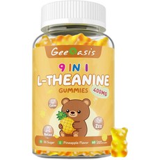 지오아시스 L-테아닌 400mg 구미 및 테아닌 보충제 스트레스 집중 지원을 위한 고흡수 복합, 1개, 60