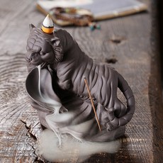 紫砂檀香觀賞迴流香爐創意老虎瀑布倒流香爐家居飾品擺件, 虎虎生風