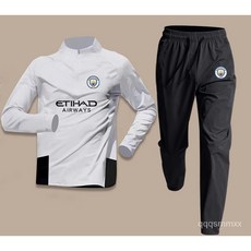 曼城皇馬巴薩足球訓練服 春秋款 速幹 運動套裝男 半拉鏈長袖長褲 慢跑服裝 晨運跑步 透氣 吸汗 賽前服 足球衣 休閒服