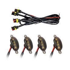 UHANBUT 4피스 자동차 LED 그릴 조명 밝은 방수 범퍼 트림 램프 전면 배선 하네스 포함 러닝 라이트 자동 외부 액세서리 F150 F250 F350과 호환 화이트 274