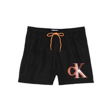 캘빈클라인 로고 드로스트링 스윔 쇼츠, 블랙계열