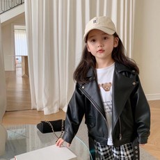 【Arbea】女童皮衣秋裝新款兒童洋氣韓版機車服裙子春秋款夾克上衣【C309】