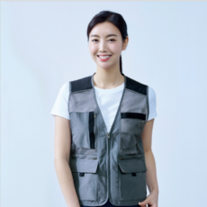 지벤[ZIBEN] ZB-V1722 전체적으로 메쉬를 사용해 무더운 여름철 통기성이 좋아 시원하게 착용가능함. 조끼, 1개, 그레이