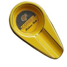 LUBINSKI 精緻陶瓷煙灰缸 時尚黑金邊緣 防滑耐用易清潔, 黃色 高希霸, 1個