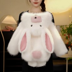 귀여운 노란오리 외투 자켓 잠바 두꺼운 보온 아우터 호랑이 토끼, 80cm, 1개, 이빨래빗 화이트