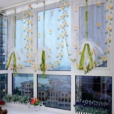 로만쉐이드 린넨 예쁜 커튼 자수 스크린 주발 블라인드 얇은 커텐